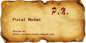 Pulai Noémi névjegykártya